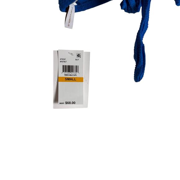 Becca Jocelyn Blue Ribbed O-Ring Two Piece Bikini Swimsuit Set Size Small - Picture 10 of 15